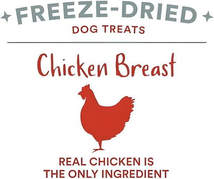 Fully Natural Organic Freeze Dried Dog/Cat Treats Food Toppers Single Ingredient, USA Made, Healthy, High Value, Gluten Grain Free, High Protein, Diabetic Friendly (1, Chicken)
