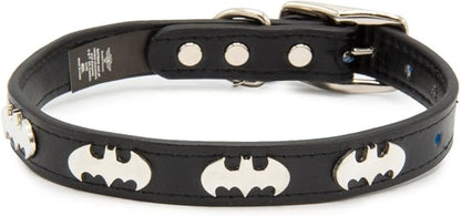 Buckle-Down Dog Collar, DC Comics, Batman with Bat Signal Charms, Extra Extra Large 24 to 31 Inch Length 1.35 Inches Wide