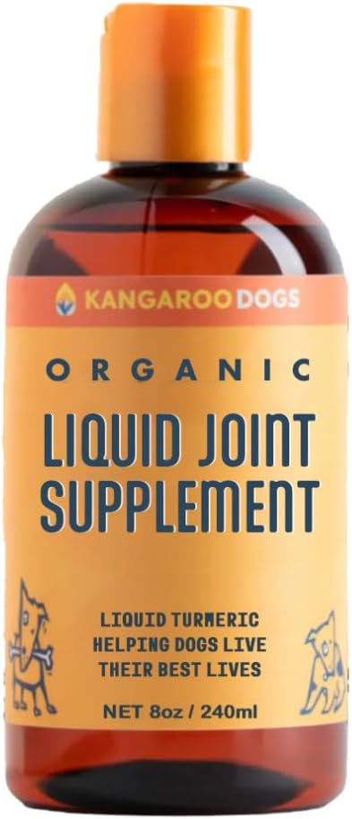 Organic Turmeric Curcumin Dog Joint Supplement - Liquid for Faster and Better Absorption Natural Dog Joint Supplement Liquid (8 oz)