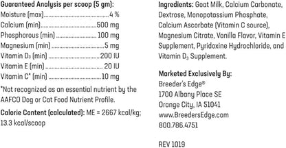 Breeder's Edge Oral Cal Plus Powder- Calcium Supplement for Dogs & Cats- 300gm