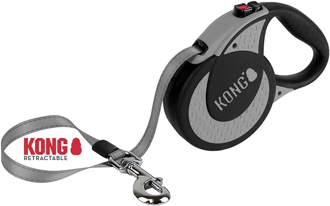 Alcott Kong Ultimate Retractable Dog Leash, Extra Large, Grey, 16' Long