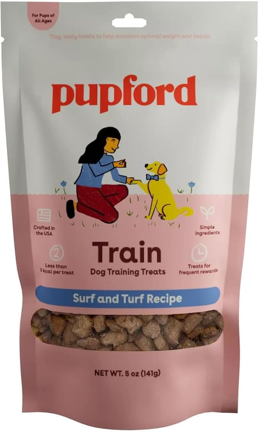 Pupford Freeze Dried Training Treats for Dogs & Puppies, 240+ Six Ingredient Bites (Surf & Turf, 5 oz)