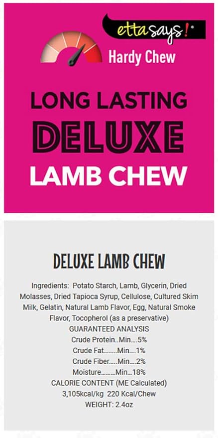 ETTA SAYS! Deluxe Chews for Dogs – Lamb, Chicken & Turkey Dog Treats Variety Pack of 12 (4 of each Protein)– Made and Sourced in The USA, Grain-Free, Easy to Digest, Won’t Stain Carpet