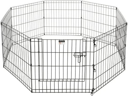 Puppy Playpen - Foldable Metal Exercise Enclosure with Eight 24-Inch Panels - Indoor/Outdoor Fence for Dogs, Cats, or Small Animals by PETMAKER