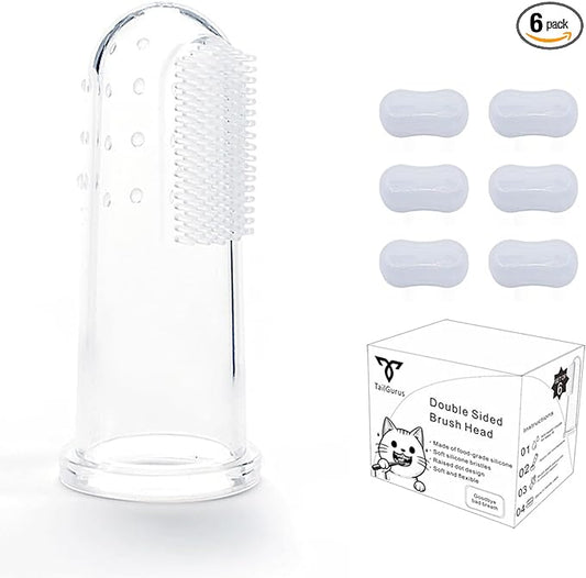 6 Units Pack Pet Finger Toothbrush for Dogs & Cats, Extra Soft Silicone Bristles Professional Dog Toothbrush & Cat Toothbrush, Easy Teeth Cleaning for Dog Dental Hygiene