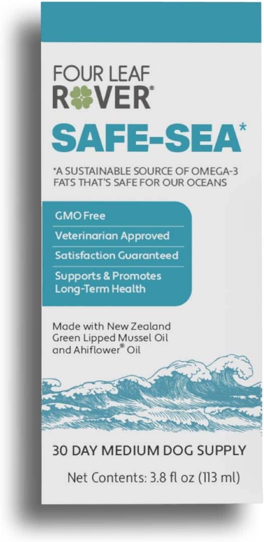 Safe-Sea Premium Fatty Acids - Omega-3 for Dogs - New Zealand Green-Lipped Mussel Oil for Joint Support - 11 to 45 Day Supply, Depending on Dog’s Weight - Vet Formulated