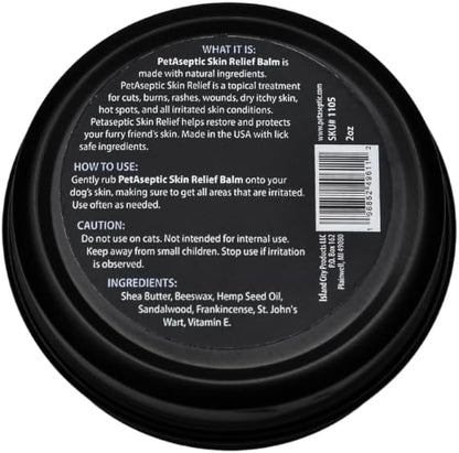 Skin Relief Balm Topical Skin Treatment for Dogs | Helps with Cuts, Burns, Rashes, Wounds, Dry Itchy Skin, Hot Spots, & Irritated Skin | Helps Restore, Heal, & Protect Skin | 2oz Tin
