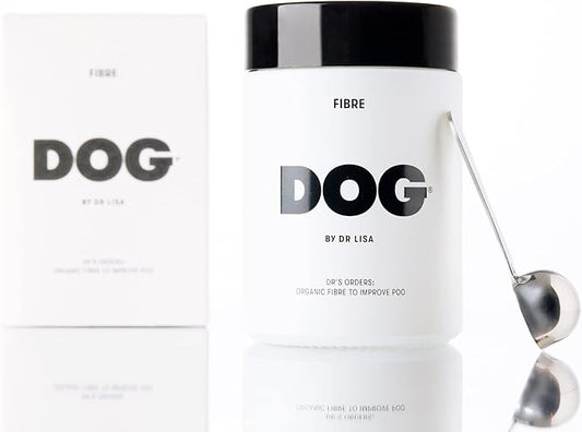 DOG by Dr Lisa - Fibre - Daily Fiber Supplement for Dogs - Supports Bowel Health and Stools - Made with Prebiotics, Postbiotics & Paraprobiotics - Vet-Created - Size 100g / 3.53oz