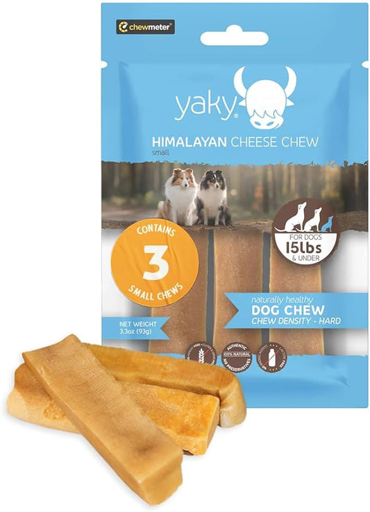 Chewmeter Himalayan Yaky Cheese Chew, 100% Natural, Long Lasting, Gluten Free, Healthy & Safe Dog Treats, Lactose & Grain Free, Protein Rich, Stain Free, Small, For Dogs 15 Lbs & Smaller, 3.3 Ounce