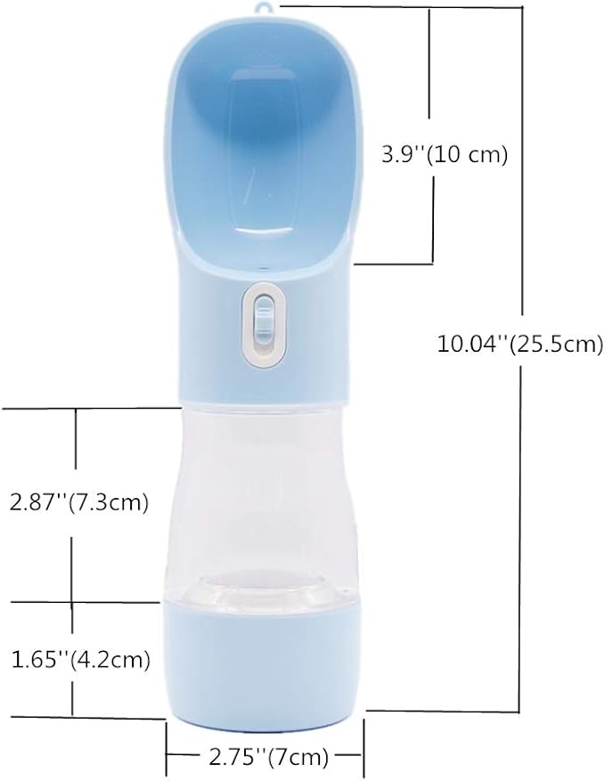 Outdoor Dog Water Bottle Dispenser - Leak Proof Water Bottle for dogs On The Go with Food Container Multifunctional Travel Dog Water Bottle（Blue）