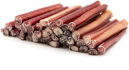 100% Natural 6" Bully Sticks [Standard Thickness] (Beef, 6-inch Standard Bully Sticks-6pcs)