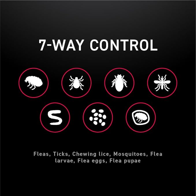 Flea and Tick Prevention for Dogs, Repellent, and Control, Fast Acting Waterproof Topical Drops for Extra-Large Dogs, 6 Monthly Doses
