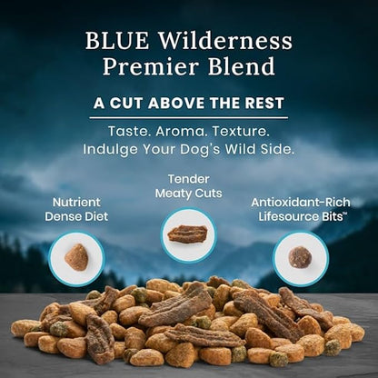 Blue Buffalo Blue Wilderness Premier Blend with Meaty Cuts Adult Chicken Dry Dog Food, 13 lbs.