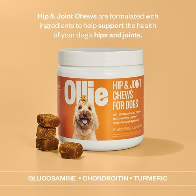 Ollie Zoomies Dog Hip and Joint Supplement - Glucosamine For Dogs - Glucosamine Chondroitin for Dogs - Joint Supplement For Dogs - Dog Joint Supplement - Hip and Joint Supplement Dogs - 60 Count Appx.
