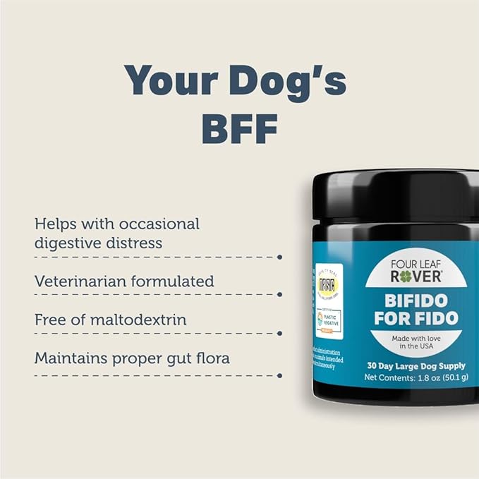 Bifido for Fido - Multi-Strain Dog Probiotics and Prebiotics for Immune Support - 50 Billion CFUs - 22 to 120 Day Supply, Depending on Dog’s Weight - Vet Formulated - for All Breeds