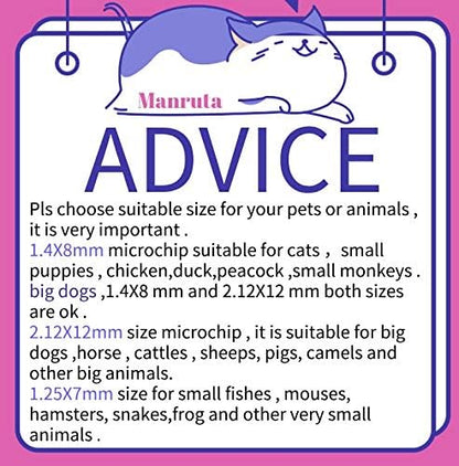 Microchip for Dogs and Cats (60, 1.25 mm Dia, 7 mm Length, 16 Gauge)