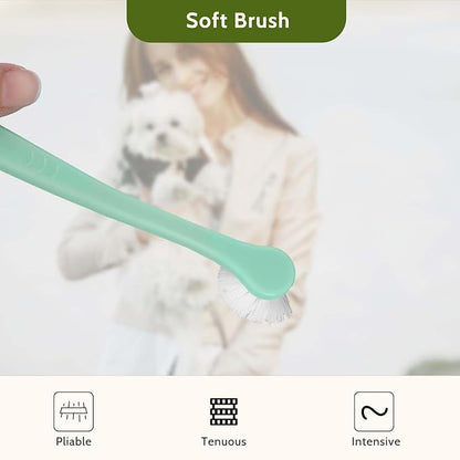 2 Pack Dog Toothbrush Pet Toothbrush Cat Tooth Brush Puppy Toothbrush Mini Head Soft Dog Tooth Brush Deep Clean Kit, Portable Travel Friendly and Easy to Use for Puppy, Kitten, Small Dog & Cat