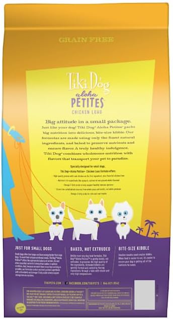 Tiki Dog Born Carnivore for Dogs, Savory Chicken, Peas & Lentils Recipe, Grain Free Baked Kibble for Maximum Nutrition, for Adult Dogs Breed Dogs, 10 lbs. Bag