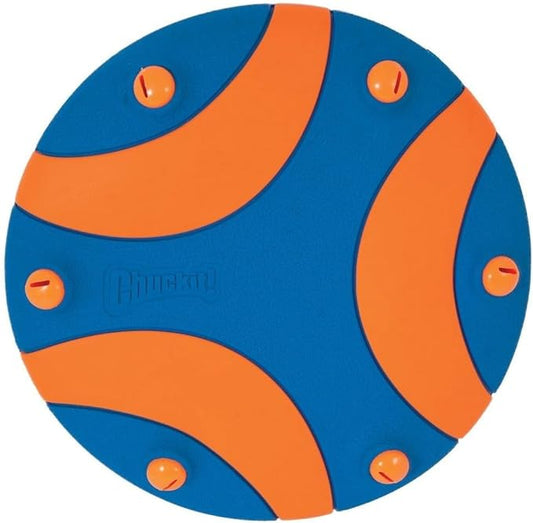 Chuckit Whistle Flight Outdoor Dog Toy, Orange and Blue