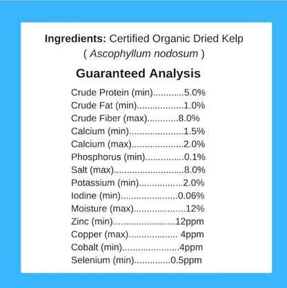 Kelp Powder, Dried Sea Kelp Supplement for Optimal Pet Health, Multifunctional Dog Vitamins Rich with Iodine & Omegas for Thyroid Health, Dental, Immune, Digestive, & Heart Health, 453g