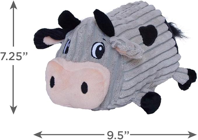 Outward Hound Fattiez Cow Plush Squeaky Dog Toy, Medium