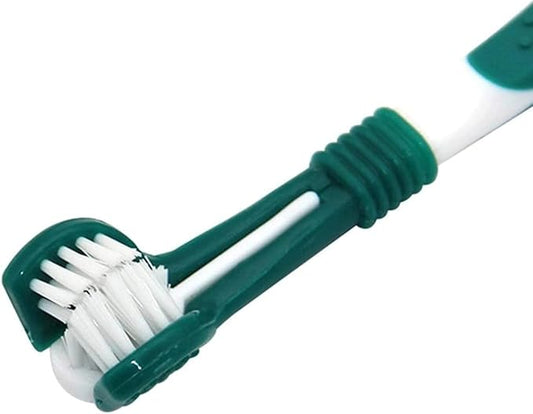 1Pc Green Dog Toothbrush, Triple Headed Toothbrush Dog Toothbrush for Pet, Dental Care, Dog Toothbrushes