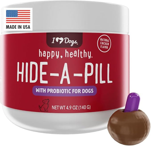 iHeartDogs Probiotic Pill Paste Wrap for Dogs – 4 oz Chicken & Bacon Flavored Pill Masker for Picky Dogs - Hide Medication in This Tasty Hide-A-Pill Dough