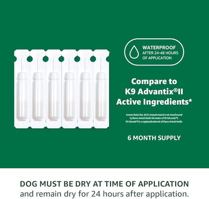 Amazon Basics Flea, Tick & Mosquito Topical Treatment for Small Dogs (4-10 pounds), 6 Count (Previously Solimo)