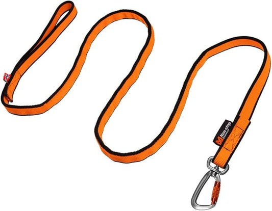Non-stop dogwear Bungee leash Elastic Dog Leash for Sports like Running, Biking and Skiing with Dogs, Black/Orange, Size 2.8 m / 23 mm