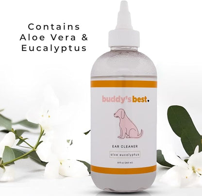 Buddy's Best, Dog Ear Cleaner Solution - for Pet and Puppy Ear Wax Cleaning - Anti Itch for Dogs Ears - 8oz, 240ml Dog Ear Cleaners