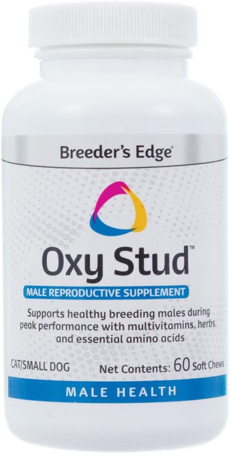 Breeder's Edge Oxy Stud- Male Performance Supplement- for Small Dogs & Cats- 60ct Soft Chews