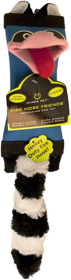 Hyper Pet Fire Hose Friends Raccoon Dog Toy, Blue