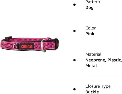 KONG Comfort Neoprene Padded Dog Collar offered by Barker Brands Inc. (XL, Pink)