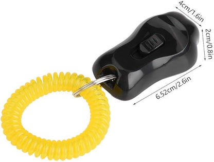 Yosoo Clicker Dog Training, Adjustable 3 Gears Pet Dog Training Clicker Shaped with Wrist Strap for Cats Birds(Black)