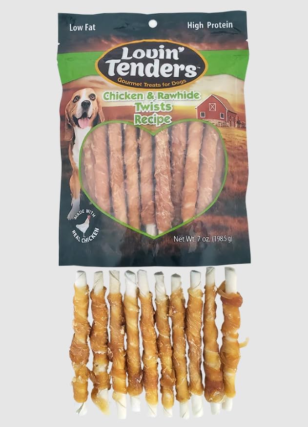 Generic Lovin' Tenders Chicken & Rawhide Twists Natural Gourmet Treats for Dogs 7 oz