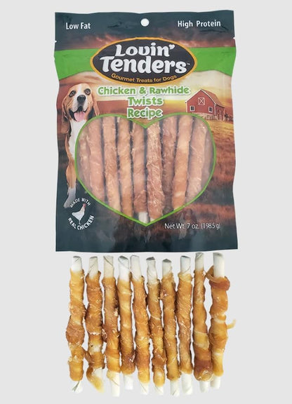 Generic Lovin' Tenders Chicken & Rawhide Twists Natural Gourmet Treats for Dogs 7 oz