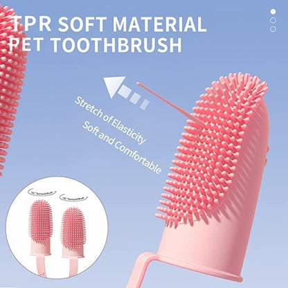 10 Pack Dog Finger Toothbrush Dog Teeth Cleaning Brush 2-Finger Dog Tooth Brushing Kit Dog Cat Toothbrush with Bristles Puppy Dental Care Toothbrush for Small Medium Dog Cat Pet