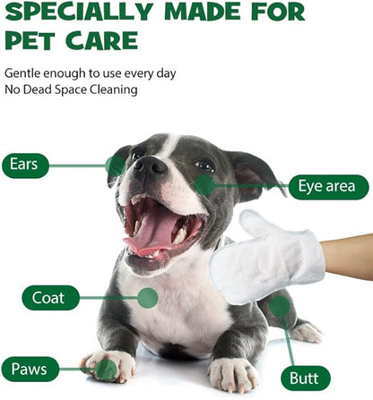 Dog Washing Gloves for Bathing – 6 pcs Dog Bathing Gloves – Cat & Dog Wipes Cleaning – Pet Washing Gloves for Dogs - Dry Cleaning Dog Shampoo Gloves - 10x9 Inch