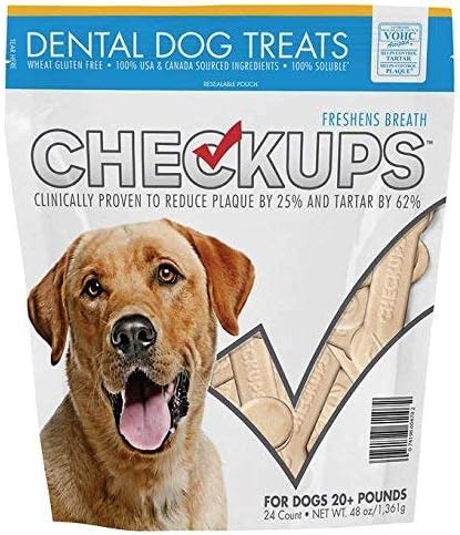 Checkups- Dental Dog Treats, 1Pack (48oz (24 Count Each)) Ak%Hles