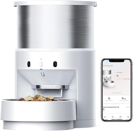 PETKIT Automatic Cat Feeders, 5L Pet Dry Food Dispenser Triple Preservation with Stainless Steel Bowl, Scheduled Cat Feeder 5-200g Portions 10 Meals Per Day, Fresh Element Infinity for Cats/Dogs