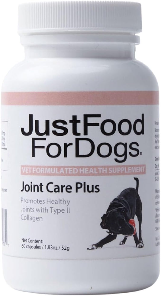 JustFoodForDogs Joint Care Plus, Dog Joint Supplement, Type II Collagen & Chondroitin Sulfate - 60 count