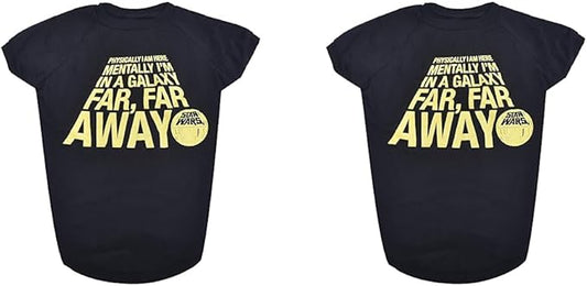 Star Wars for Pets Mentally I'm in A Galaxy Far, Far, Away Dog Tee | Black Star Wars Dog T-Shirt | Soft Dog Shirt, X-Large | Adorable Dog Clothing and Apparel (Pack of 2)