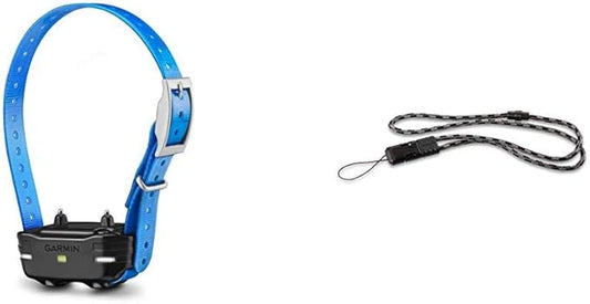 Garmin PT10 Dog Device Blue Collar (Pro 70/Pro 550) and Garmin Quick Release Lanyard, Black/Grey