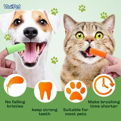 Dog Dual-Sided Silicone Toothbrush | Soft, Safe and Gentle on Gums | Best Dental Care for Your Fur Babies e | Cleans Dog Teeth Well and Massages The Gums | Set of 4 Colored pet Toothbrush
