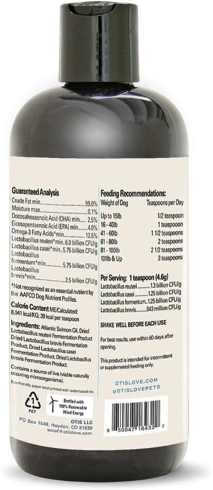 OTIS Digestive Health for Dogs | Ancenstrial and Heritage Probiotics - Intestinal Gut Health Support with DHA and EPA | Healthy Dog Supplements | 8 fl oz, Salmon oil
