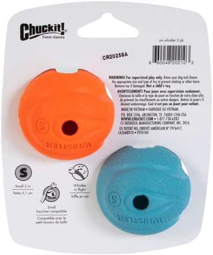 Chuckit The Whistler Ball Dog Toy, Small (2 Inch Diameter) for Dogs 0-20 lbs, Pack of 2
