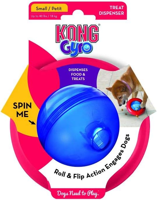 KONG Gyro - Interactive Dog Toy for Treat Dispensing - Dog Slow Feeder for Healthy Eating - for Medium/Large Dogs