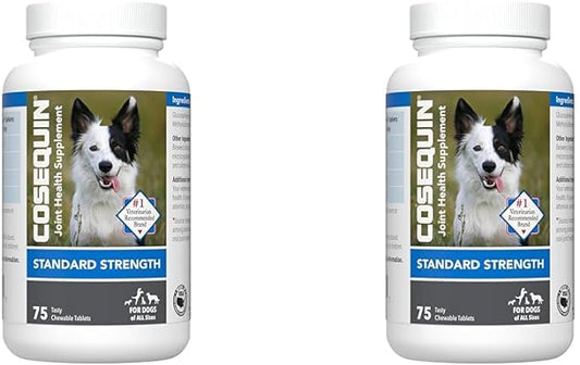 Nutramax Cosequin Standard Strength Joint Health Supplement for Dogs, with Glucosamine and MSM, 75 Chewable Tablets (Pack of 2)