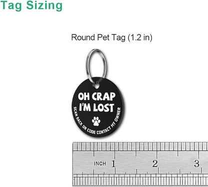 MYLUCKYTAG Stainless Steel QR Code Pet ID Tags Dog Tags - Pet Online Profile - Scan QR Receive Instant Pet Location Alert Email