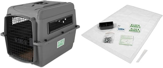 Petmate Sky Kennel Pet Carrier (28 Inch) and Petmate 290300 Kennel Travel Kit